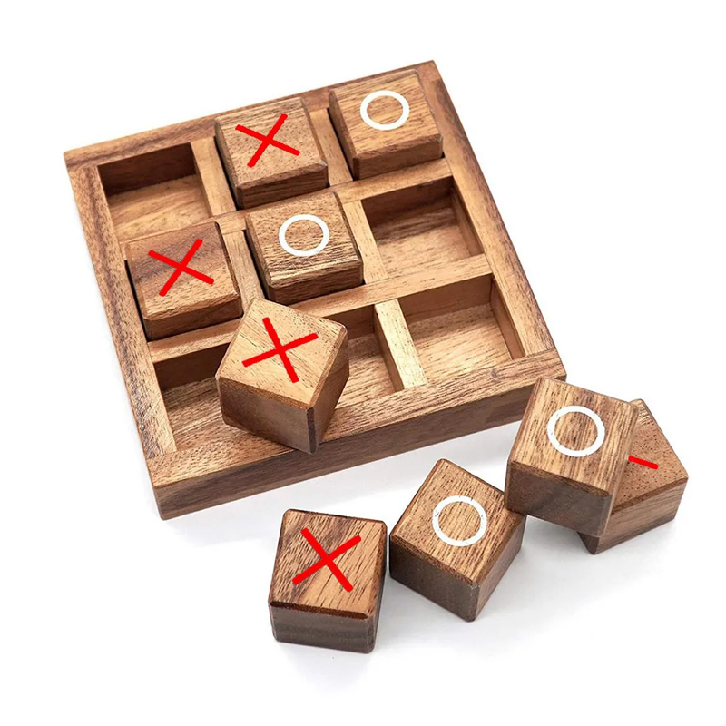 Party Games Juegos De Mesa - Ahşap Tic Tac Toe Tahta Oyunu