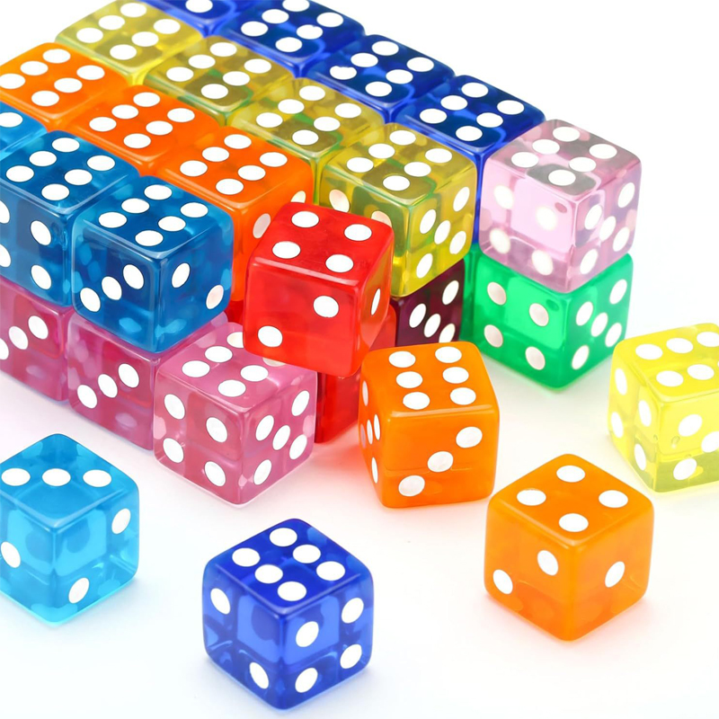 Party Games Juegos De Mesa - 12 adet 16MM şeffaf zar tahta