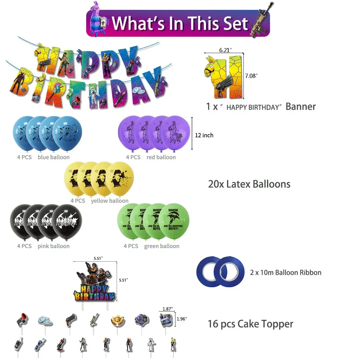 Sıcak Oyun Fortnite Tema DIY B - Party Games Kids Birthday incelemesi ve fiyatı